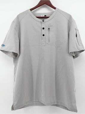 Scrub Life By Chew Gray Henley Utility Pocket Scrub Top Size XXL‎